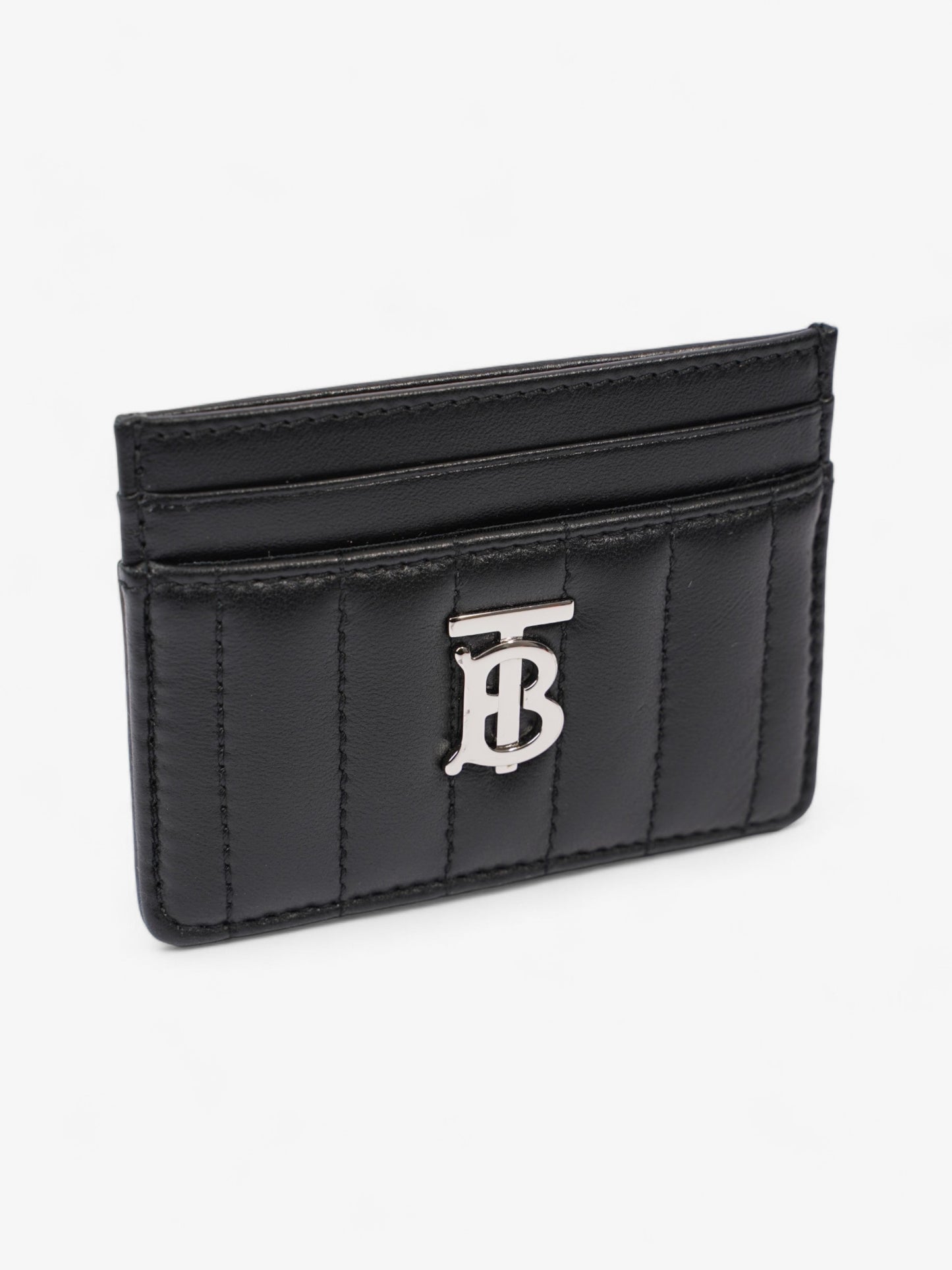 Burberry Lola Card Holder Black / Silver Lambskin Leather