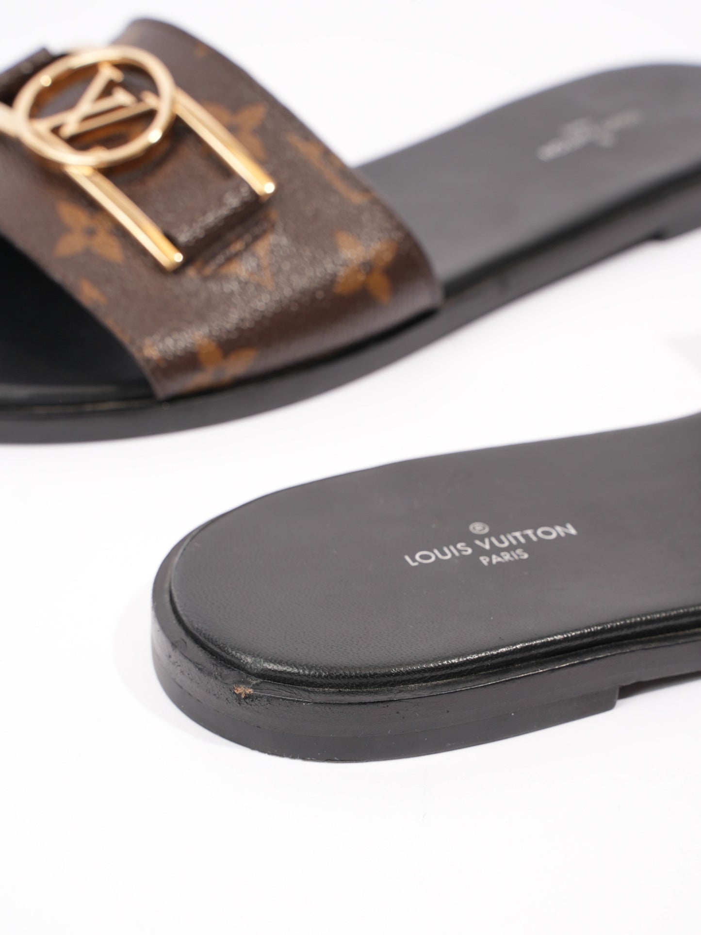 Louis Vuitton Lock It Mules Brown Monogram / Gold Coated Canvas EU 40 UK 7
