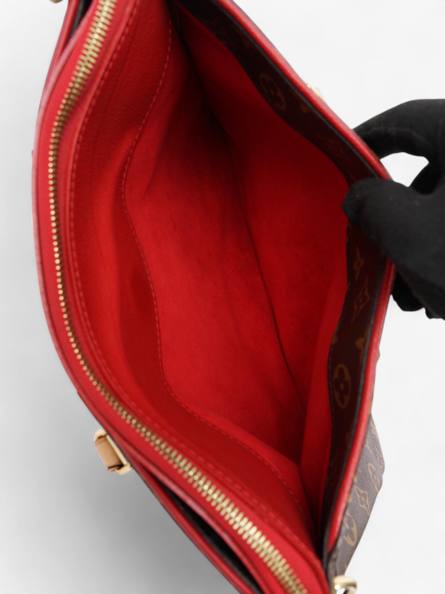 Louis Vuitton Pallas Monogram / Red Coated Canvas MM