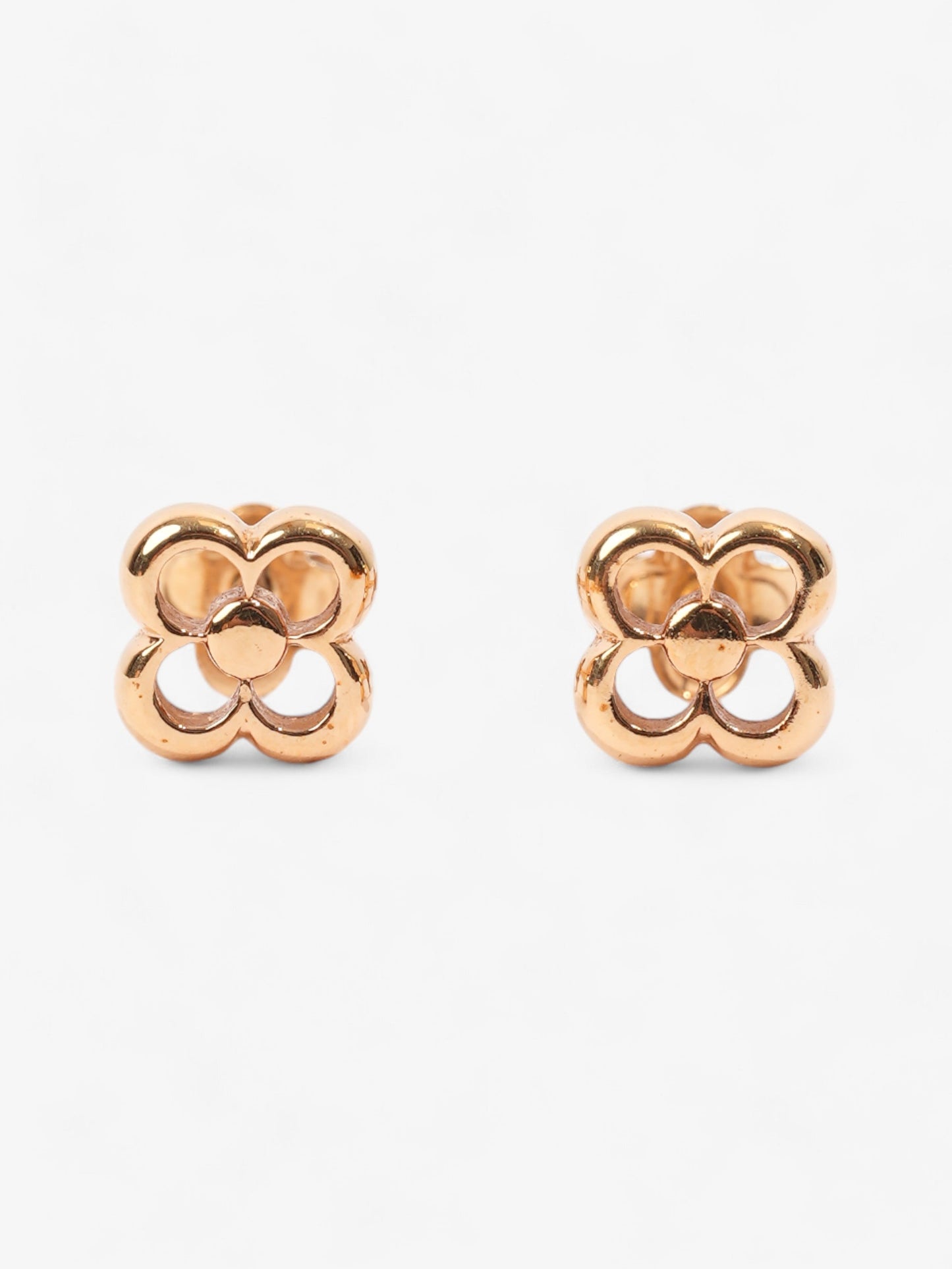 Louis Vuitton Gold Flower Logo Studs Gold Base Metal