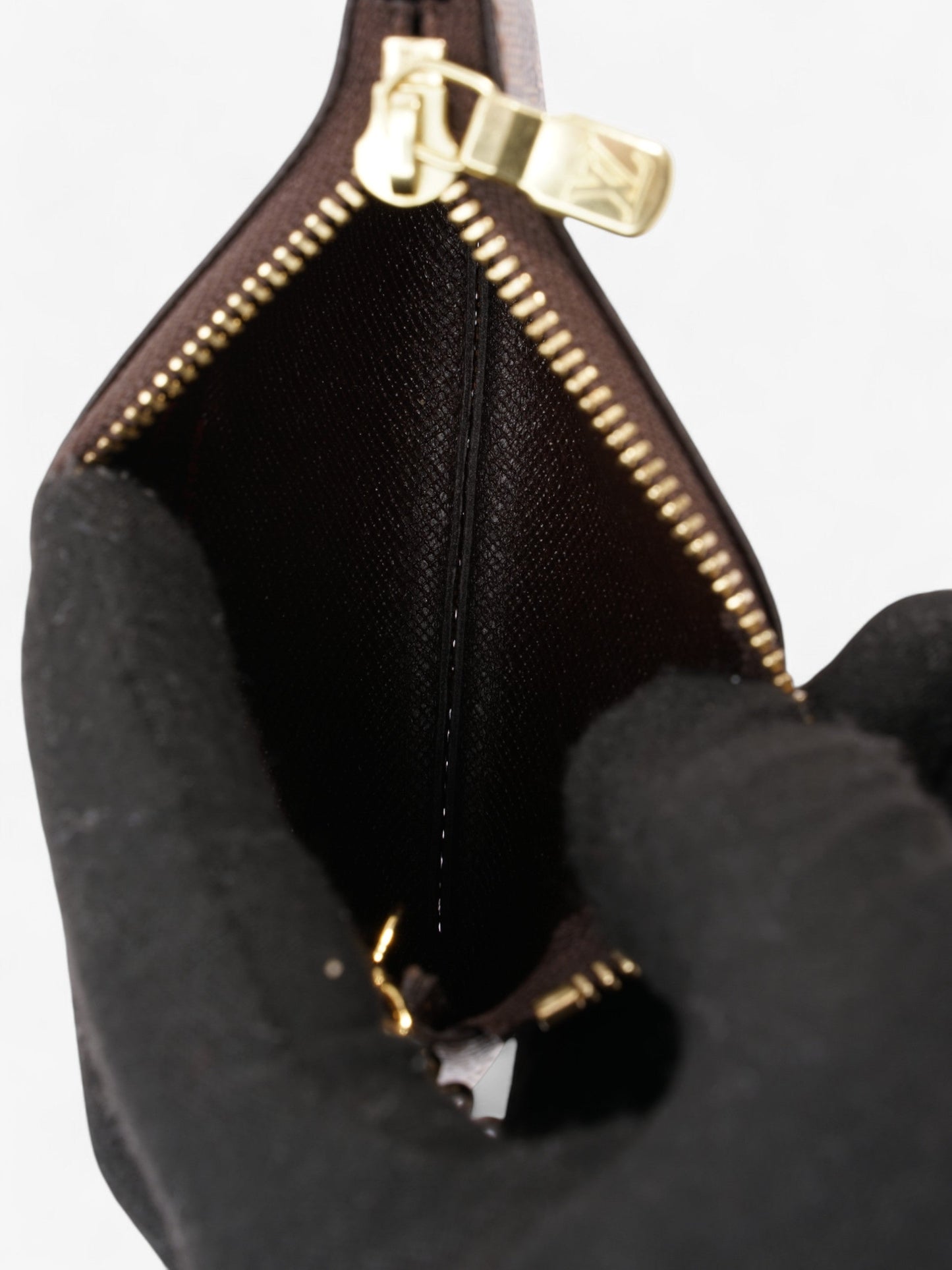 Louis Vuitton Key Pouch Damier Ebene / Gold Coated Canvas