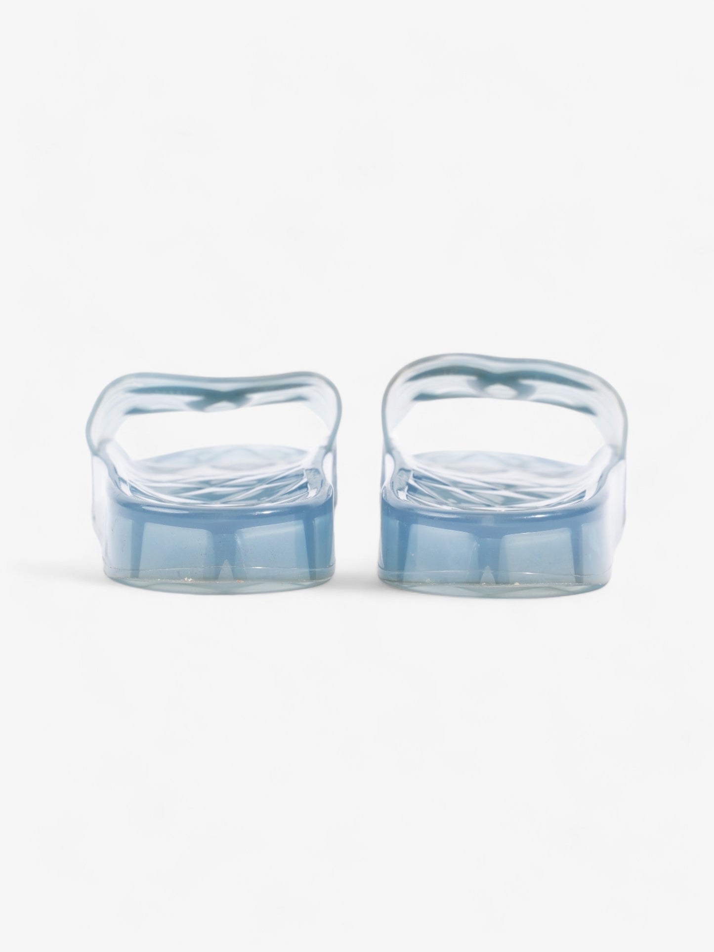 Chanel CC Logo Transparent Slides Blue PVC EU 38 UK 5
