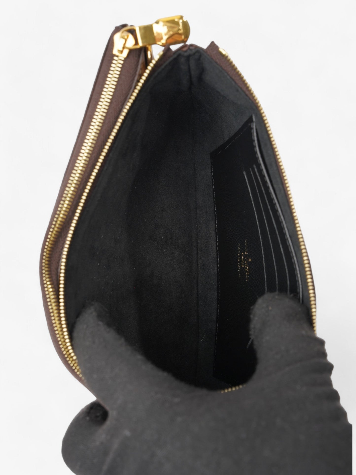 Louis Vuitton Double Zip Pochette Monogram Coated Canvas