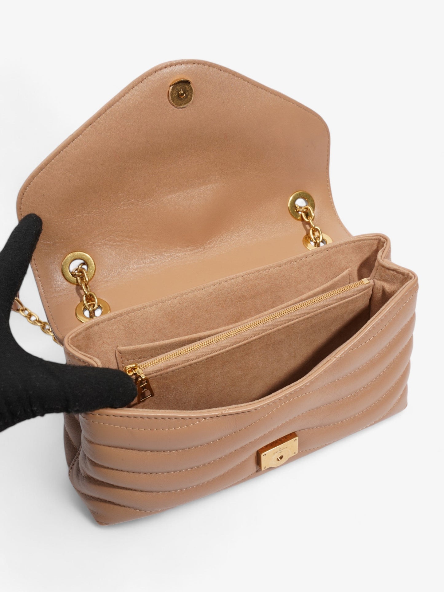 Louis Vuitton New Wave Chain Bag Beige Leather MM