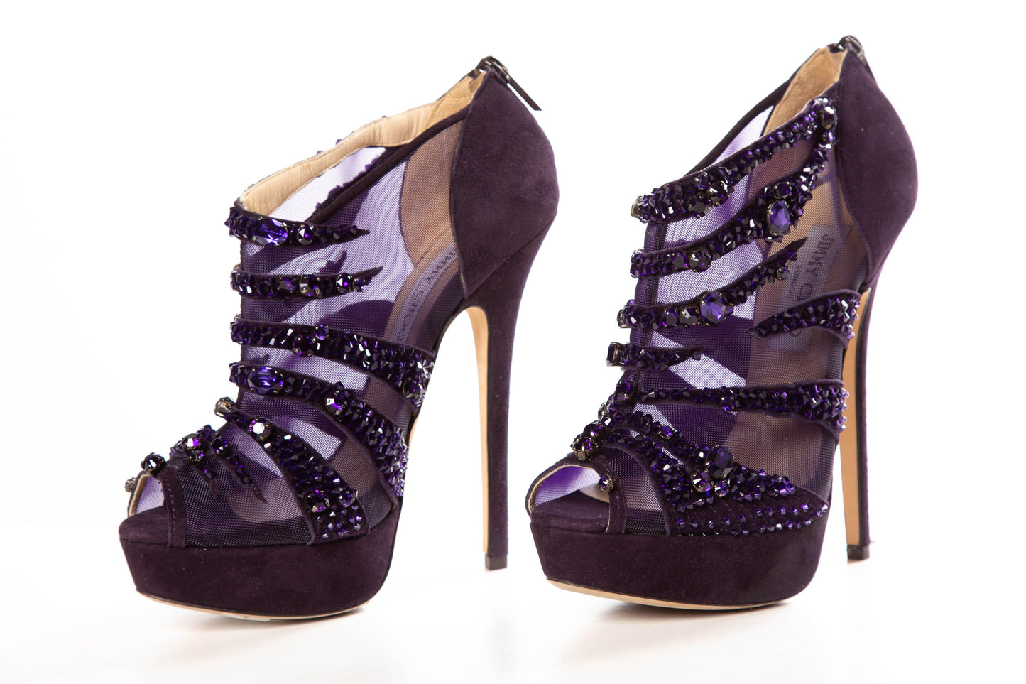 Jimmy Choo Purple Suede Kiln Platform Sandals SZ 37.5 Sale