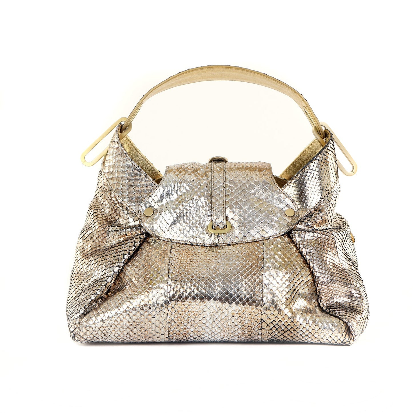 Tulita Metallic Snakeskin Bag