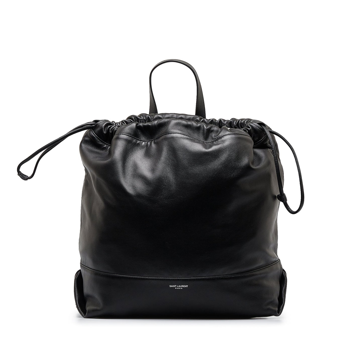 Yves Saint Teddy Drawstring Black Calfskin