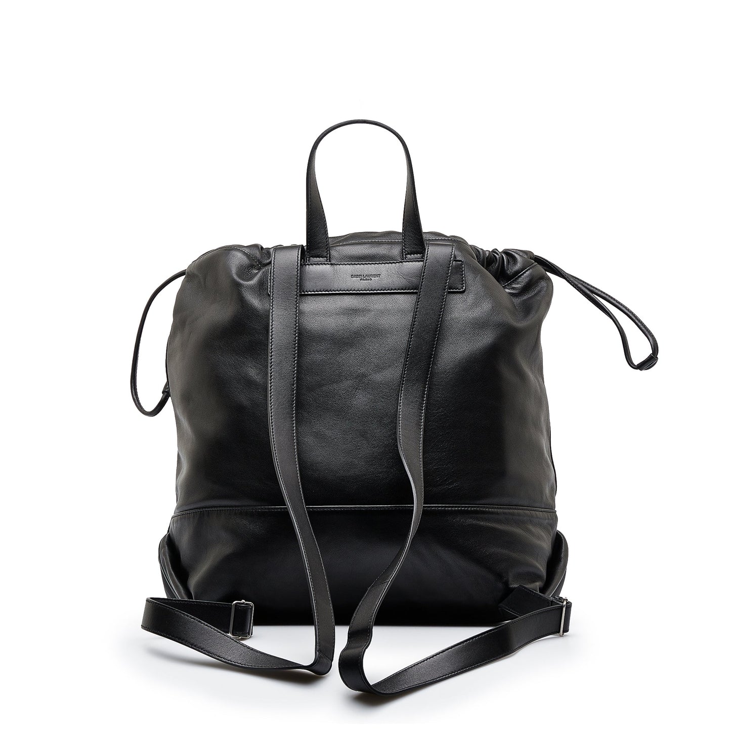 Yves Saint Teddy Drawstring Black Calfskin