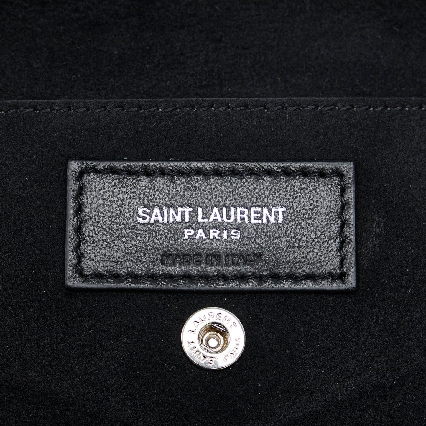 Yves Saint Teddy Drawstring Black Calfskin