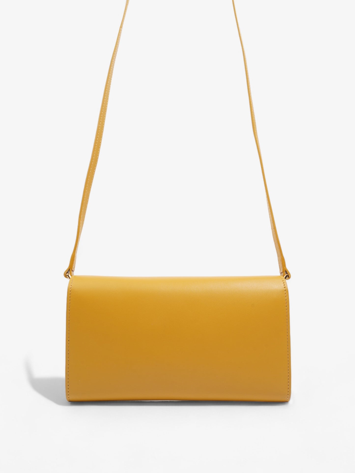 Burberry Logo Chain Wallet Mustard Leather