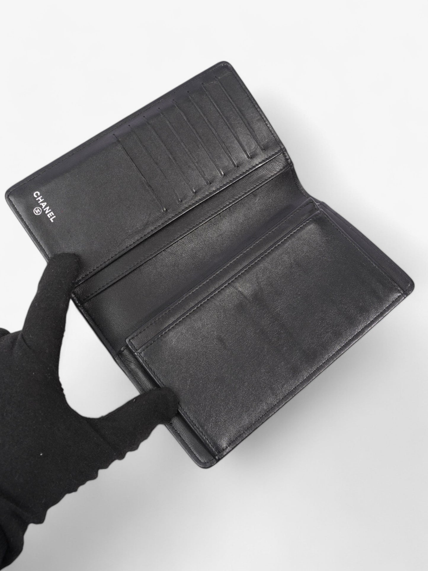 Chanel Boy Wallet Black Lambskin Leather