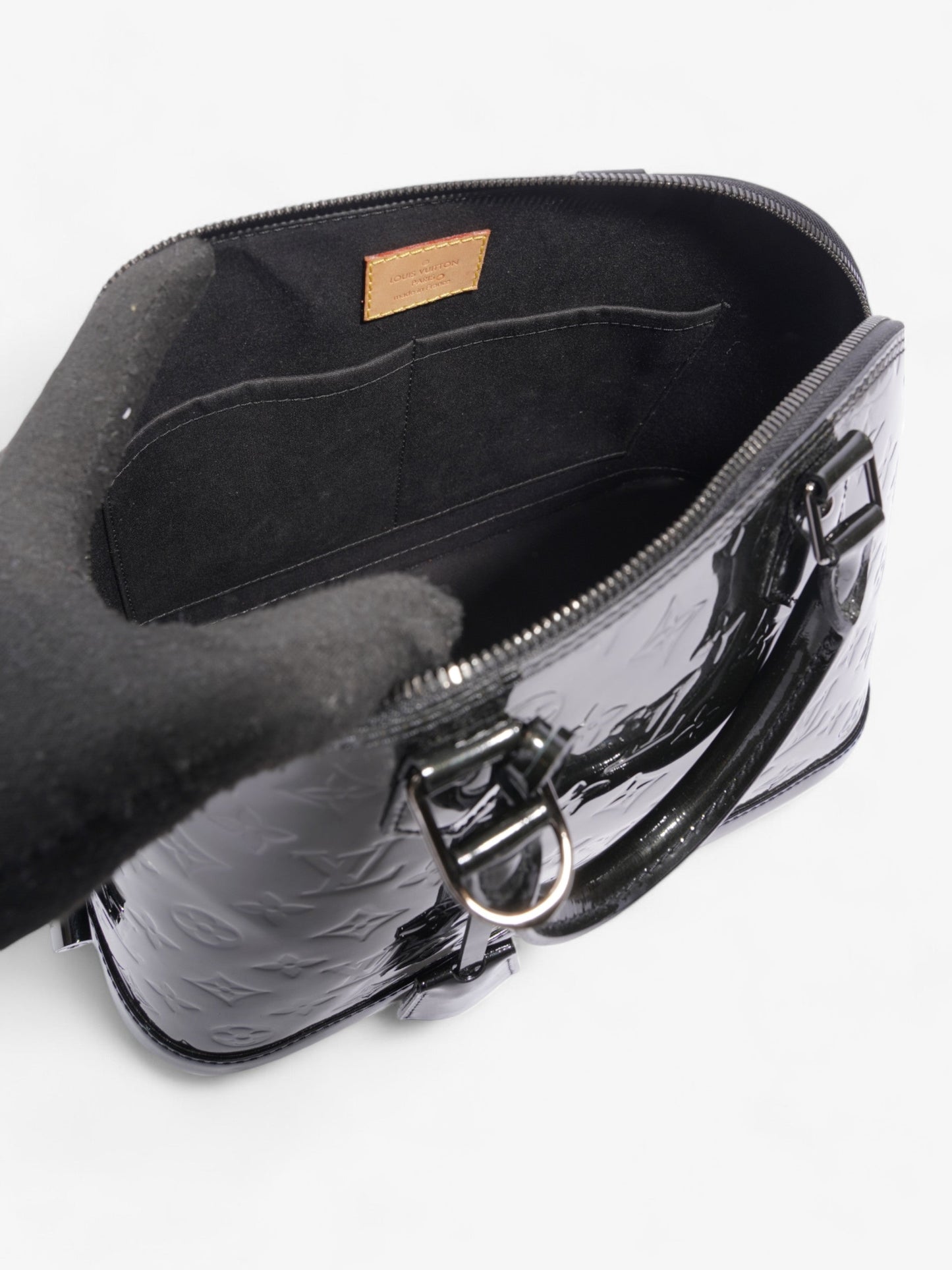 Louis Vuitton Alma Monogram Vernis / Black Vernis Leather PM