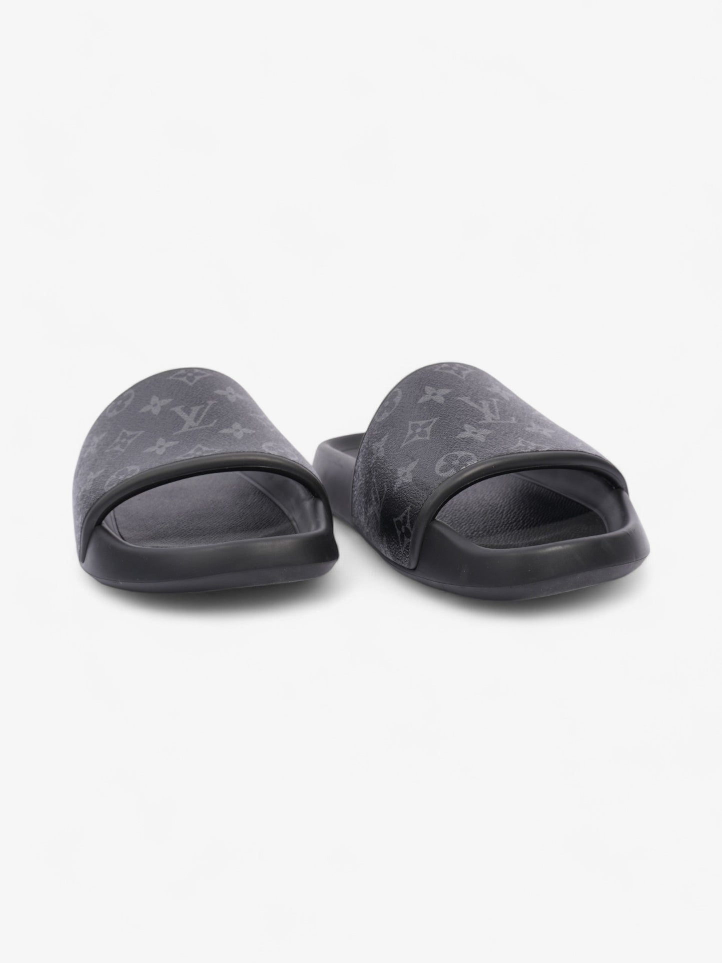 Louis Vuitton Waterfront Slides Monogram Eclipse Rubber EU 44 UK 10