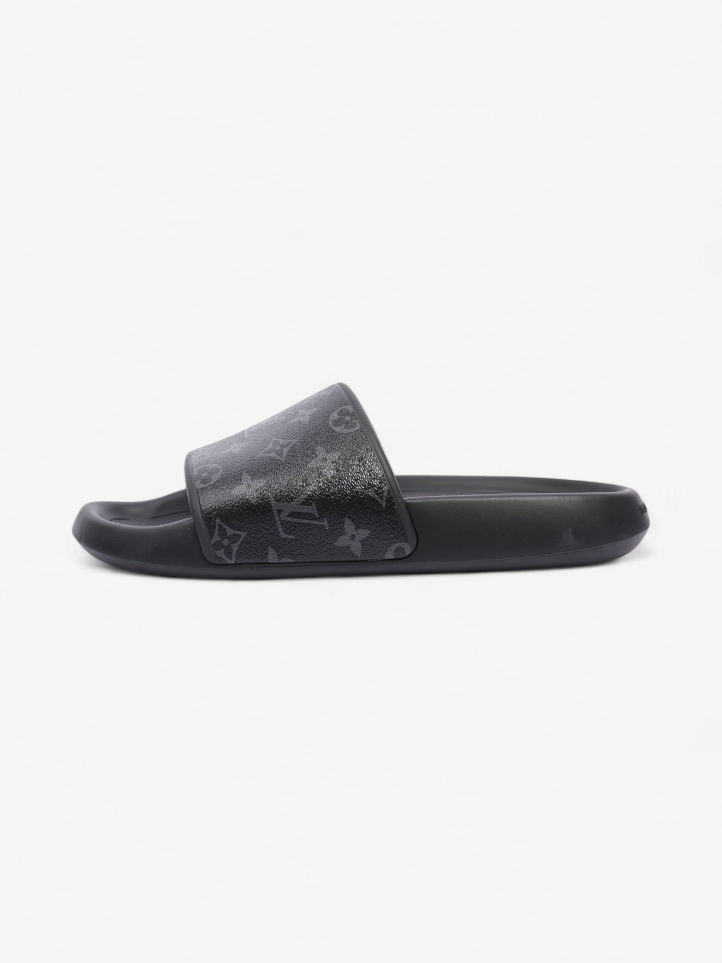 Louis Vuitton Waterfront Slides Monogram Eclipse Rubber EU 44 UK 10