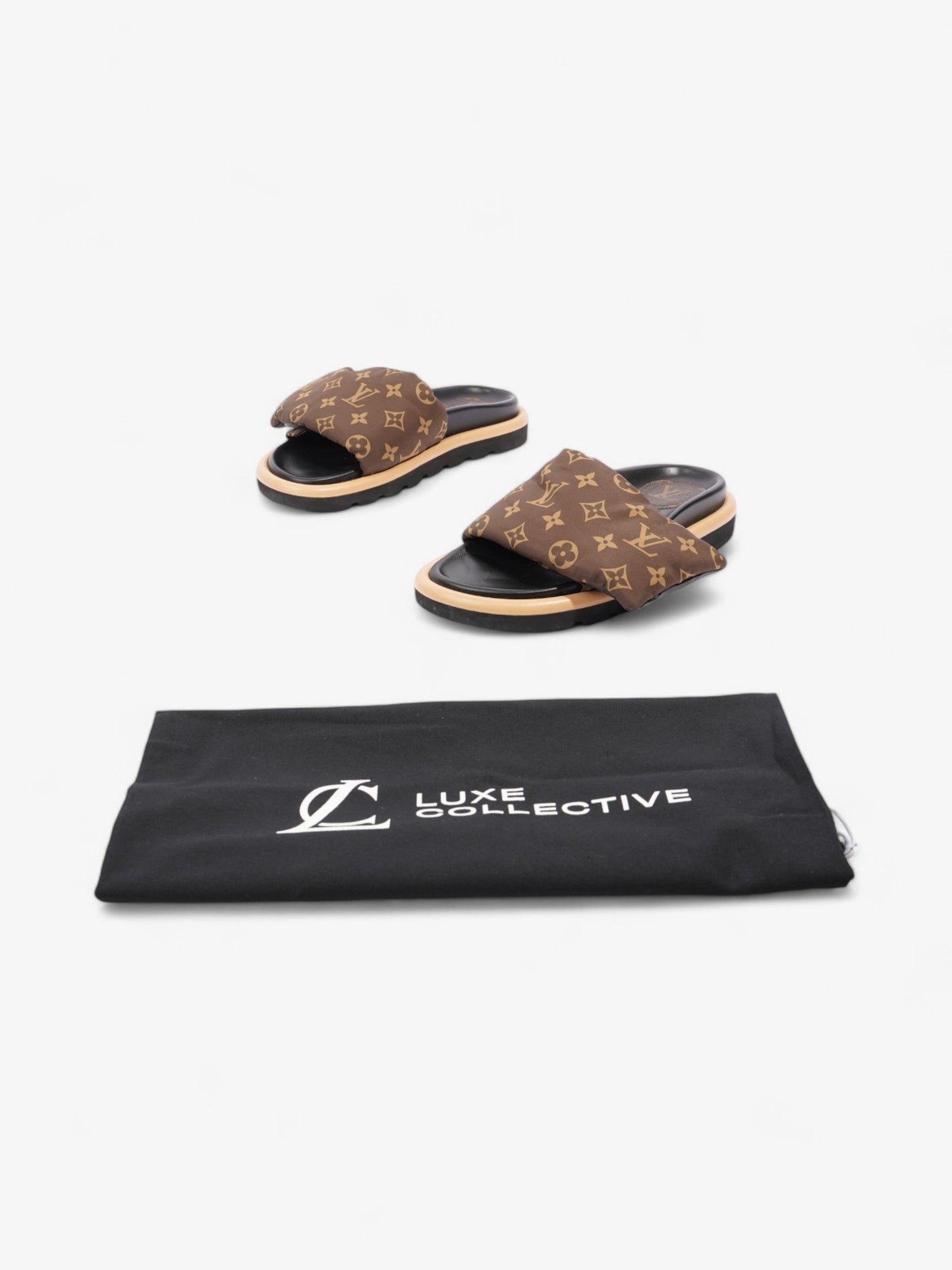 Louis Vuitton Pool Pillow Slides Khaki Monogram Nylon EU 39 UK 6