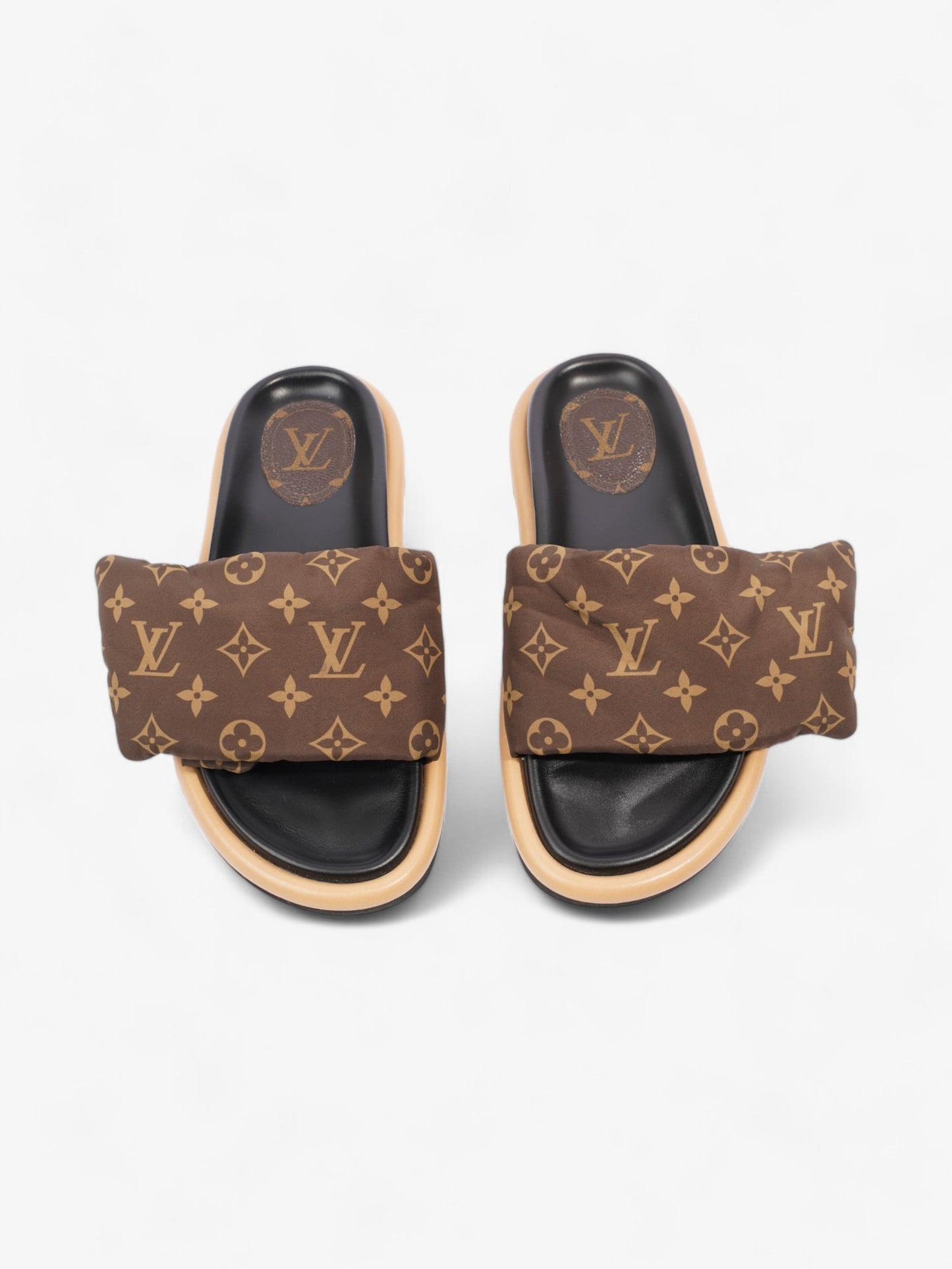 Louis Vuitton Pool Pillow Slides Khaki Monogram Nylon EU 39 UK 6