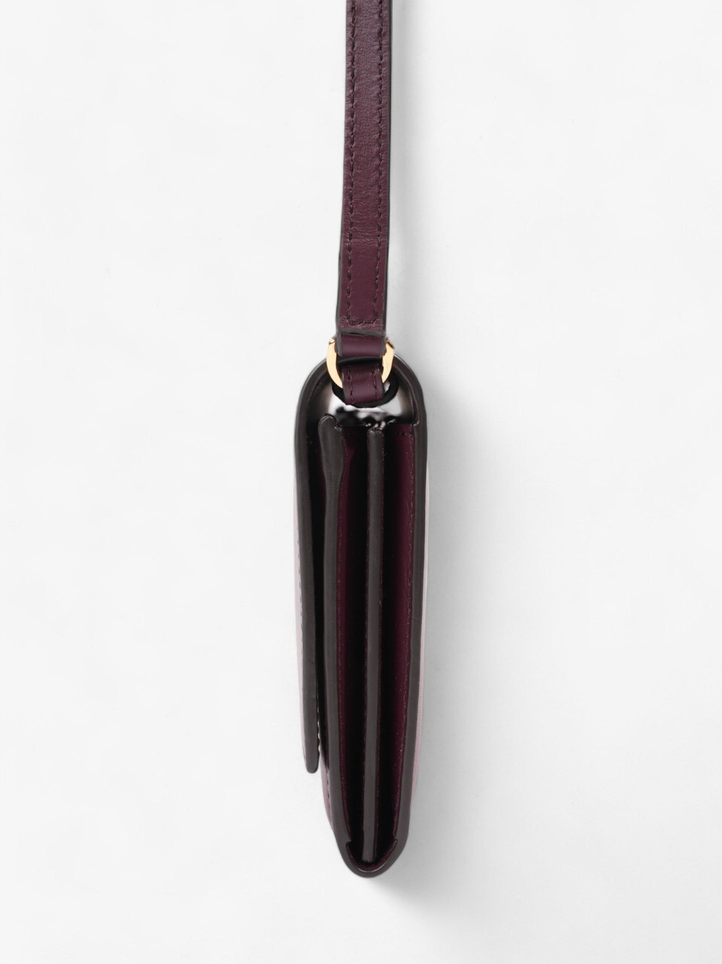 Burberry Logo Chain Wallet Burgundy / White Leather