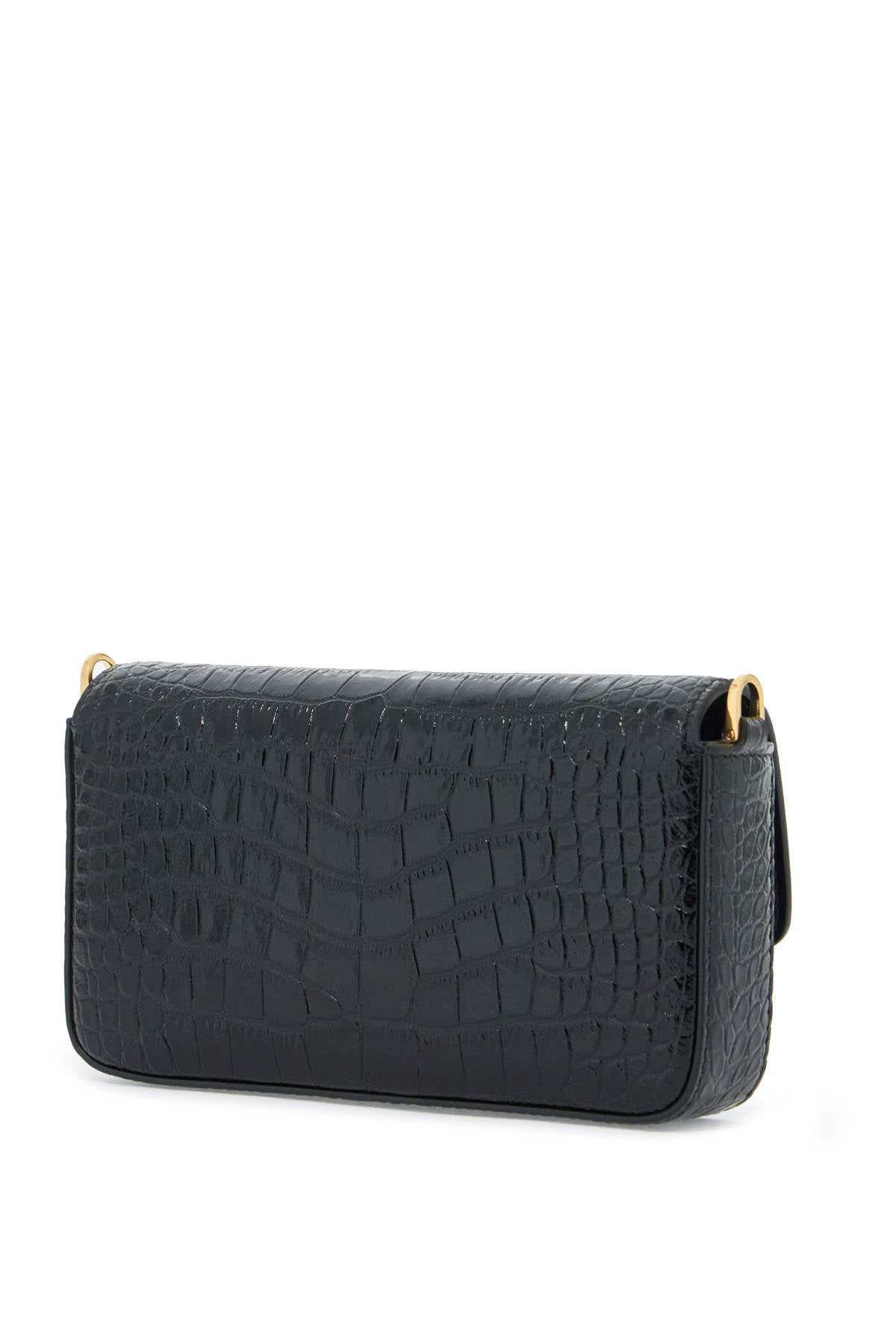 Tom Ford Mini Wallis Crocodile Print Leather Bag. Women