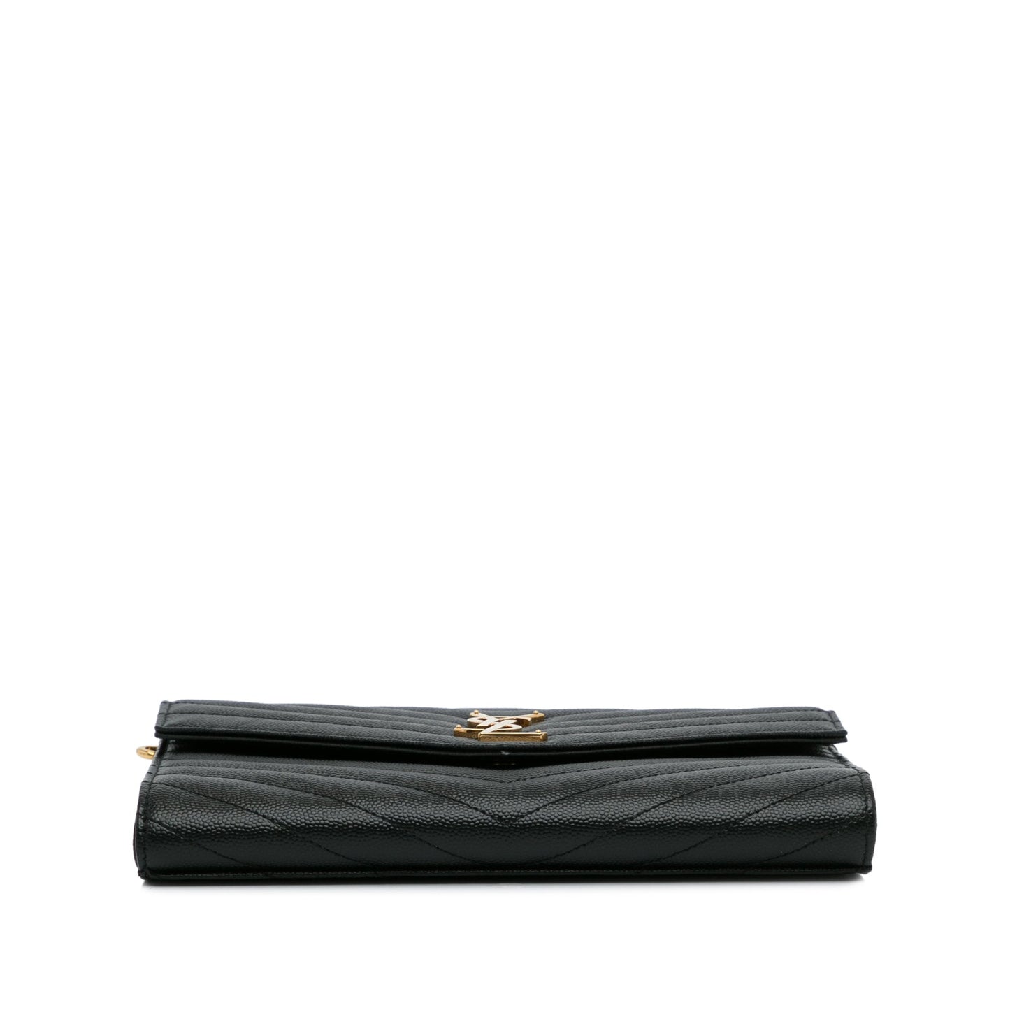 Yves Saint Laurent Cassandre Envelope Clutch Black Grain De Poudre