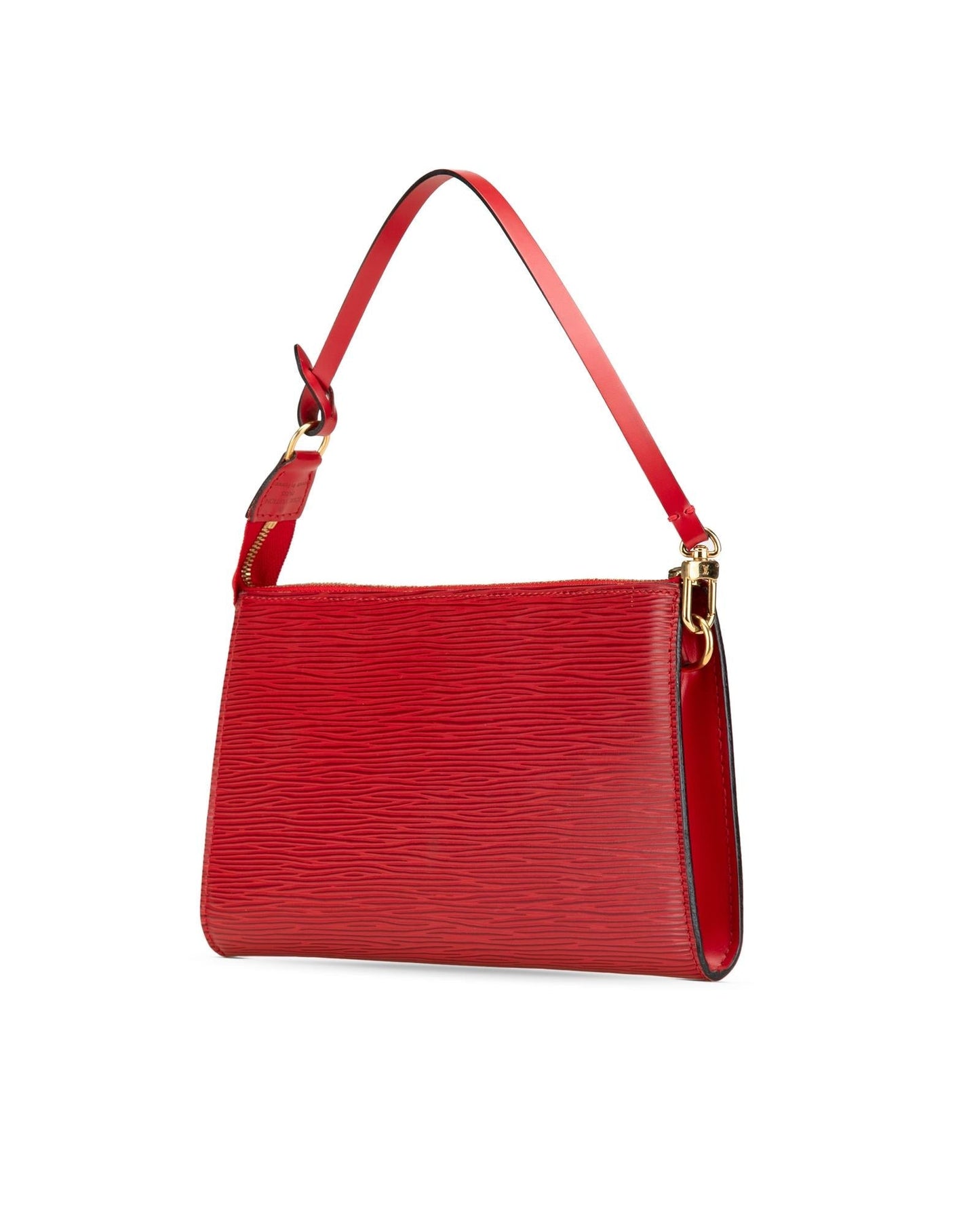 Epi Leather Pochette Accessoires with Flat Shoulder Strap and Zip Closure