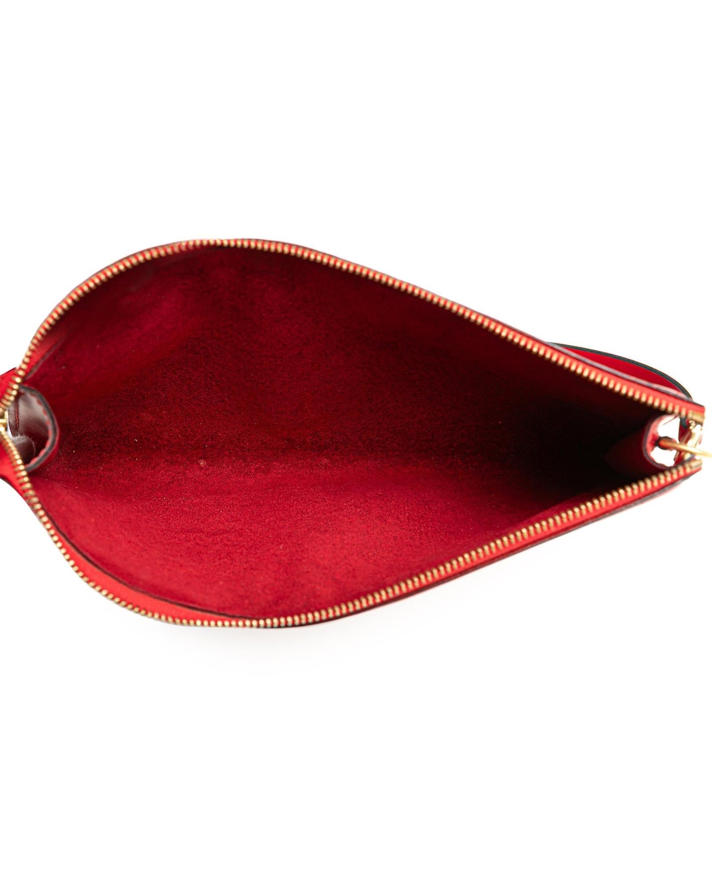 Epi Leather Pochette Accessoires with Flat Shoulder Strap and Zip Closure