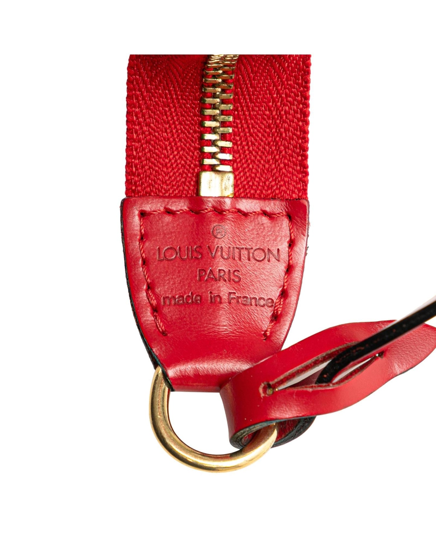 Epi Leather Pochette Accessoires with Flat Shoulder Strap and Zip Closure