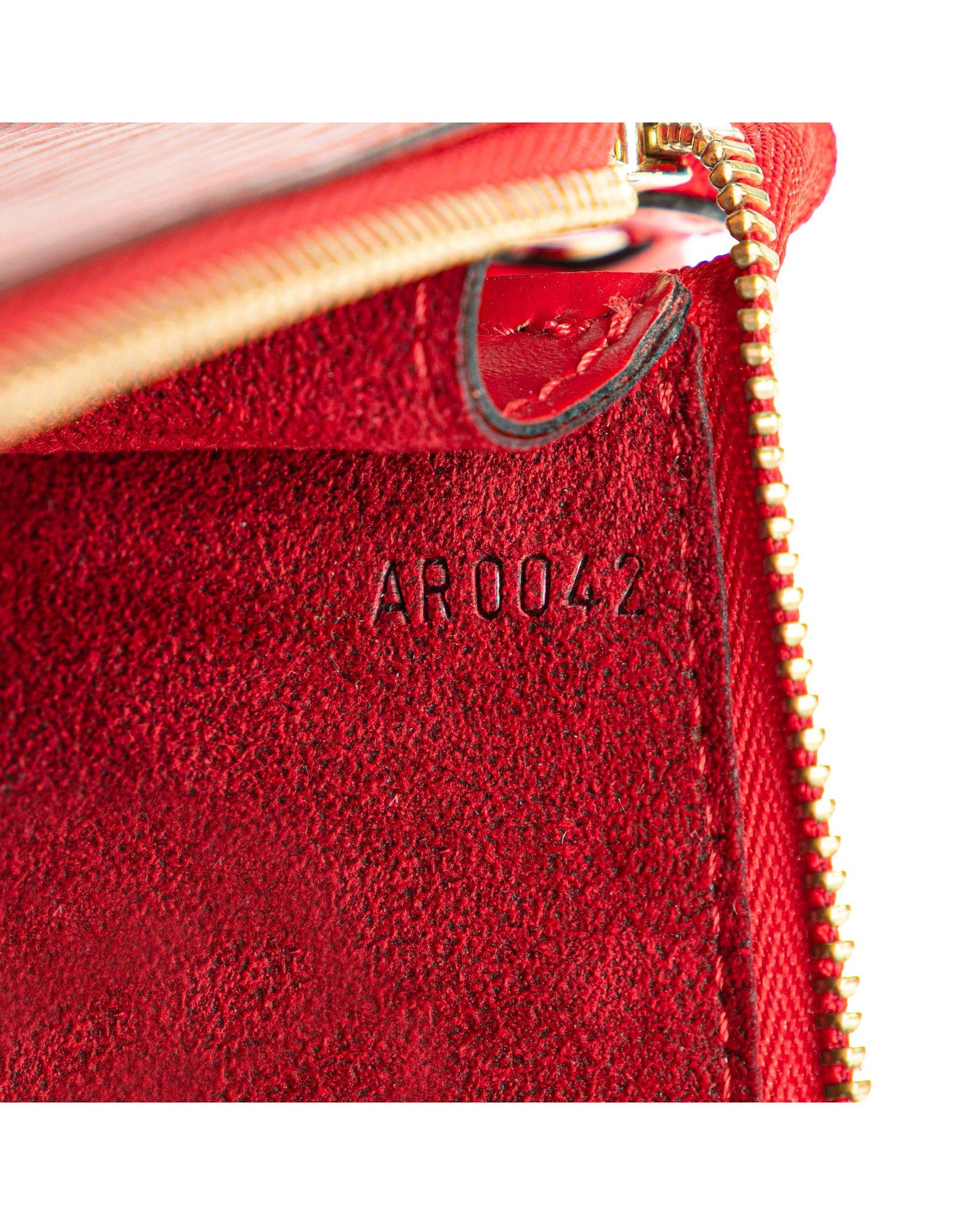 Epi Leather Pochette Accessoires with Flat Shoulder Strap and Zip Closure