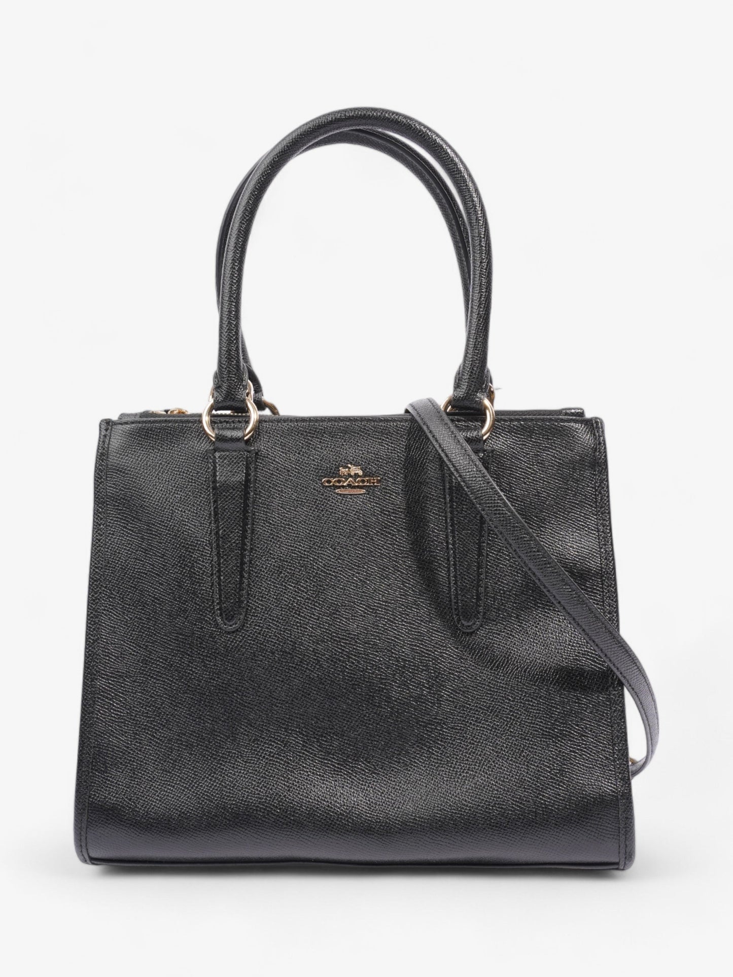 Coach Christie Carryall Black Leather Medium