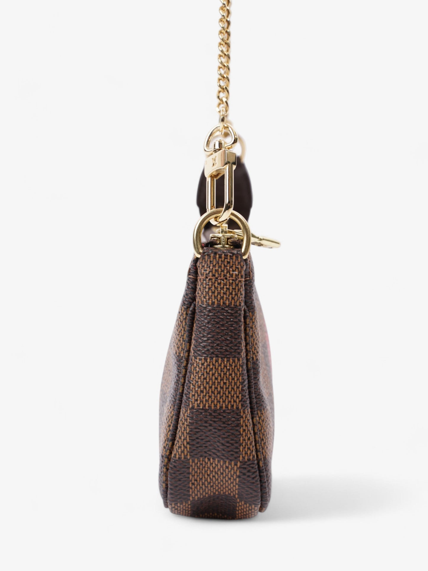 Louis Vuitton Pochette Accessoires Damier Ebene / Red Coated Canvas Mini