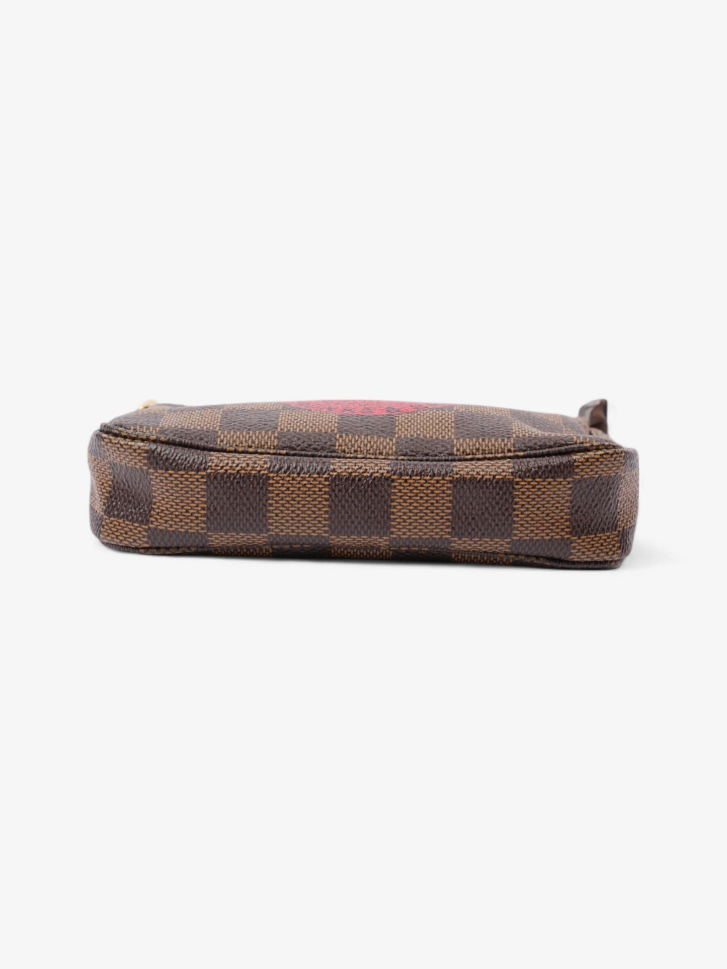 Louis Vuitton Pochette Accessoires Damier Ebene / Red Coated Canvas Mini