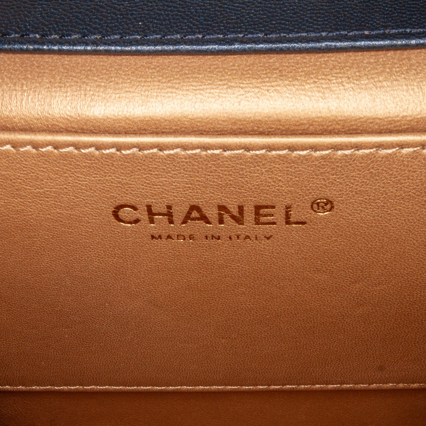 Chanel Flap Bag Chic Pearls Blue Lambskin Gold