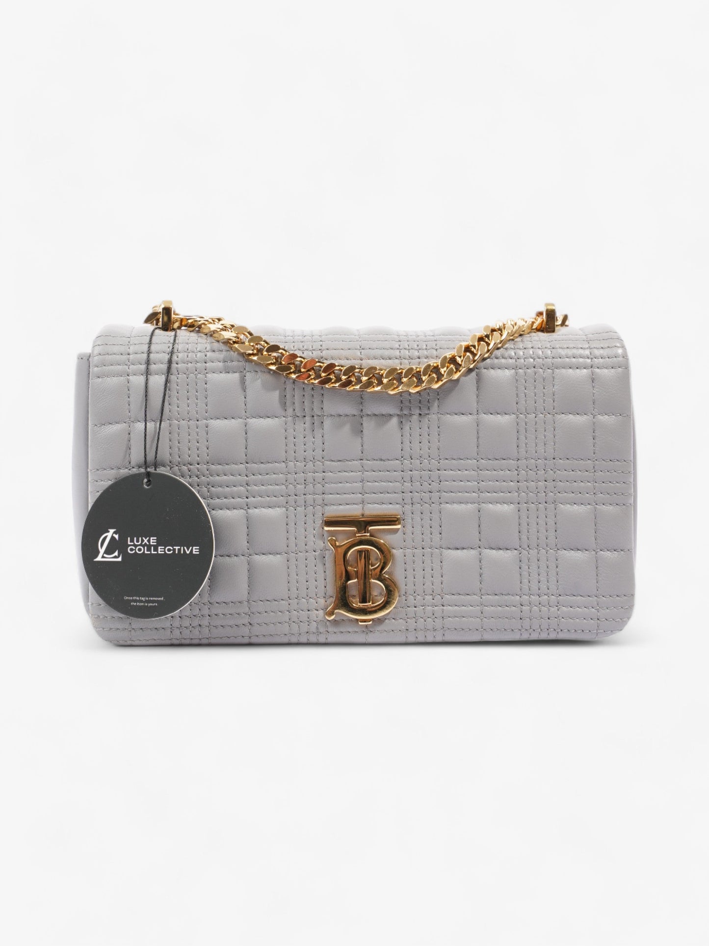 Burberry Lola Bag Grey Lambskin Leather Small