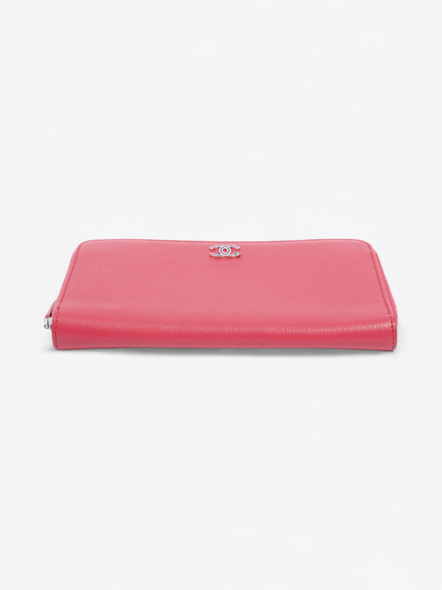 Chanel Zipped Lucky Clover Wallet Pink / Blue Leather