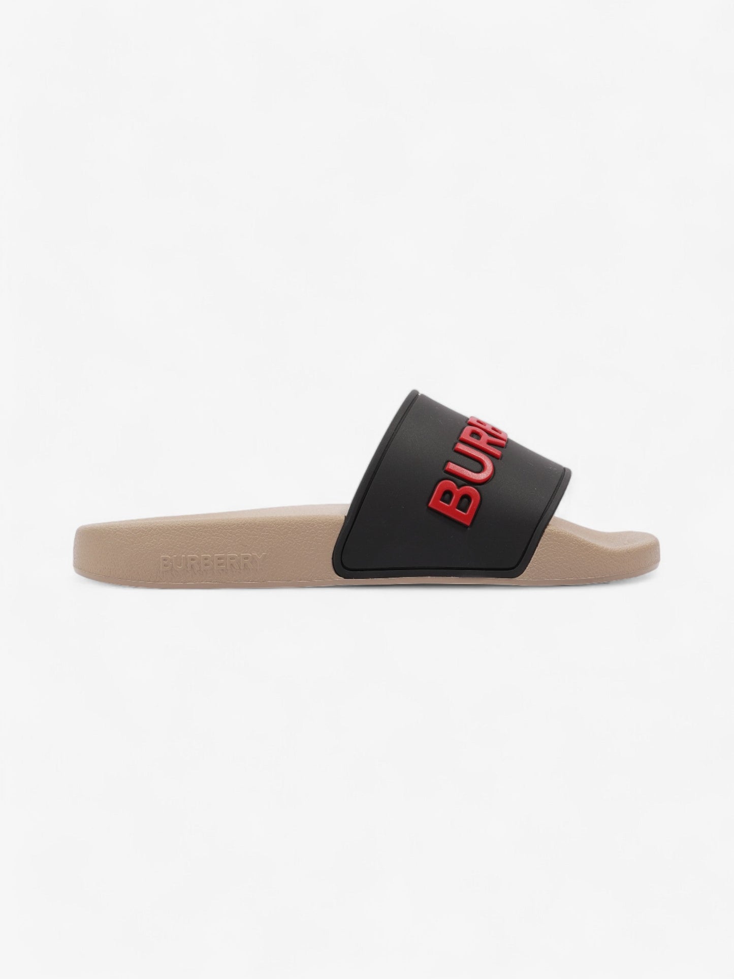 Burberry Logo Slider Black / Red / Beige Rubber EU 37 UK 4