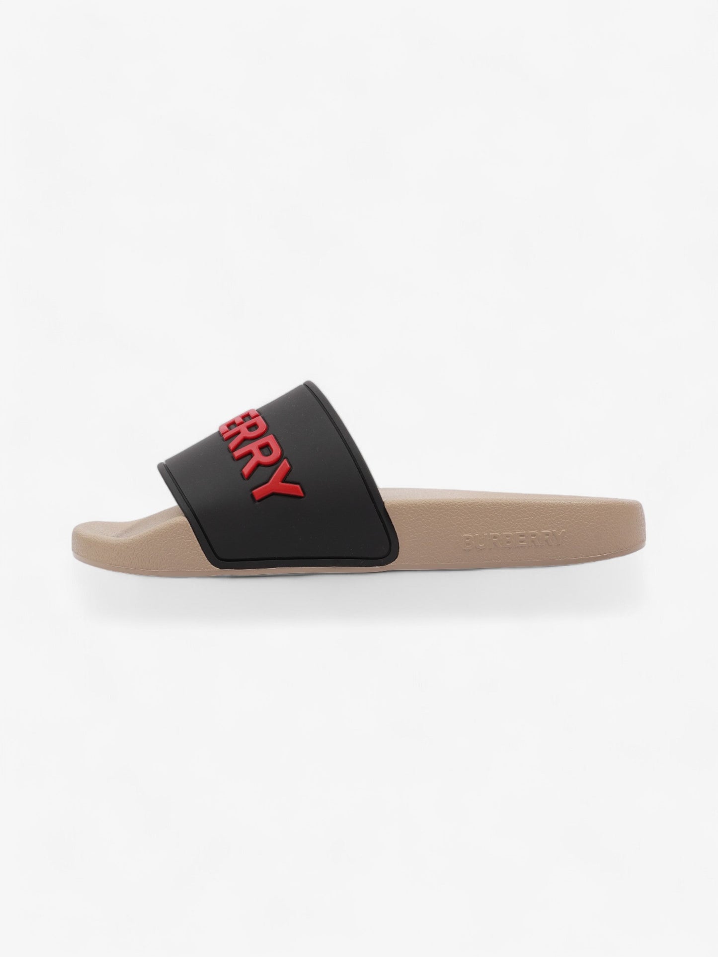 Burberry Logo Slider Black / Red / Beige Rubber EU 37 UK 4