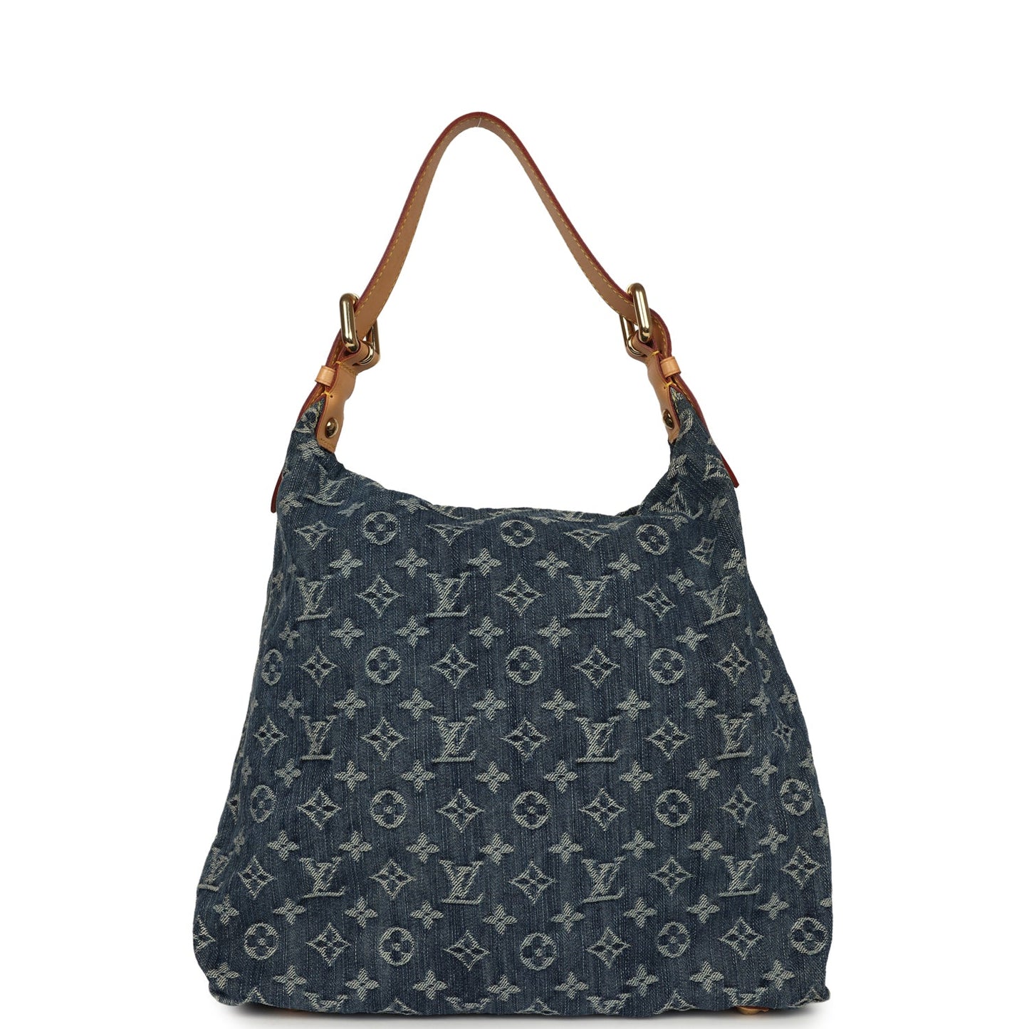 Louis Vuitton Vintage Baggy GM Blue Denim Monogram Gold Hardware
