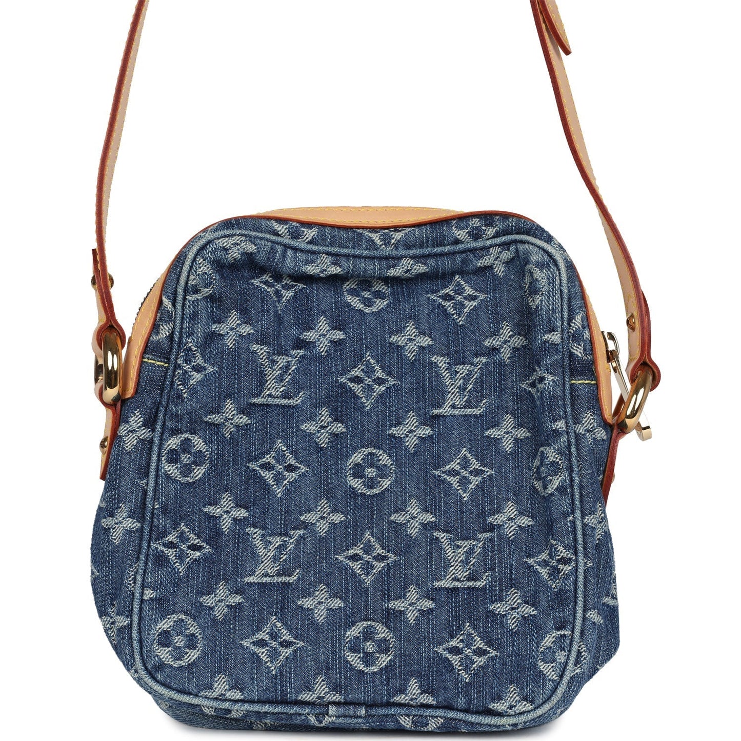 Louis Vuitton Camera Crossbody Bag Blue Monogram Denim Gold Hardware