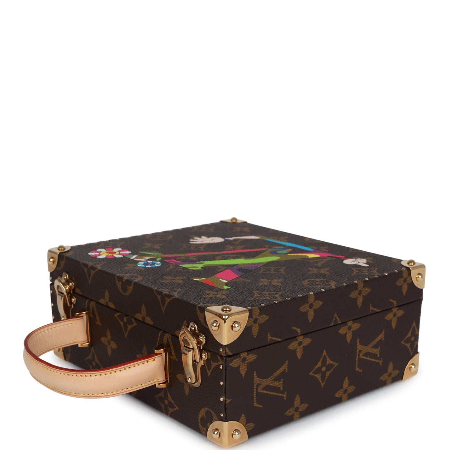 Louis Vuitton Vintage x Takashi Murakami Hands Jewelry Trunk Brown Multi Monogram Hands Brass Hardware