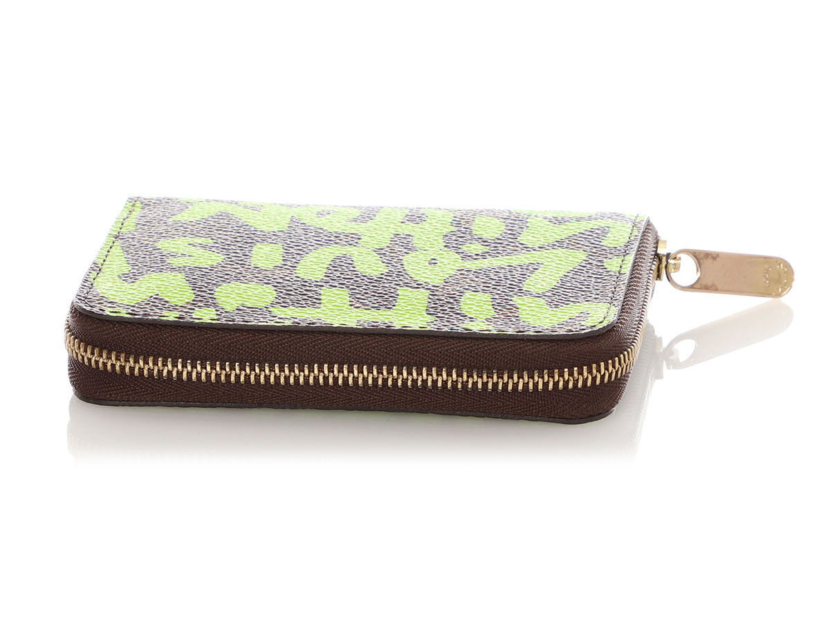 Louis Vuitton Green Graffiti Zippy Coin Purse