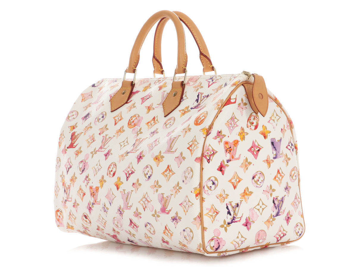 Louis Vuitton White Watercolor Aquarelle Speedy 35