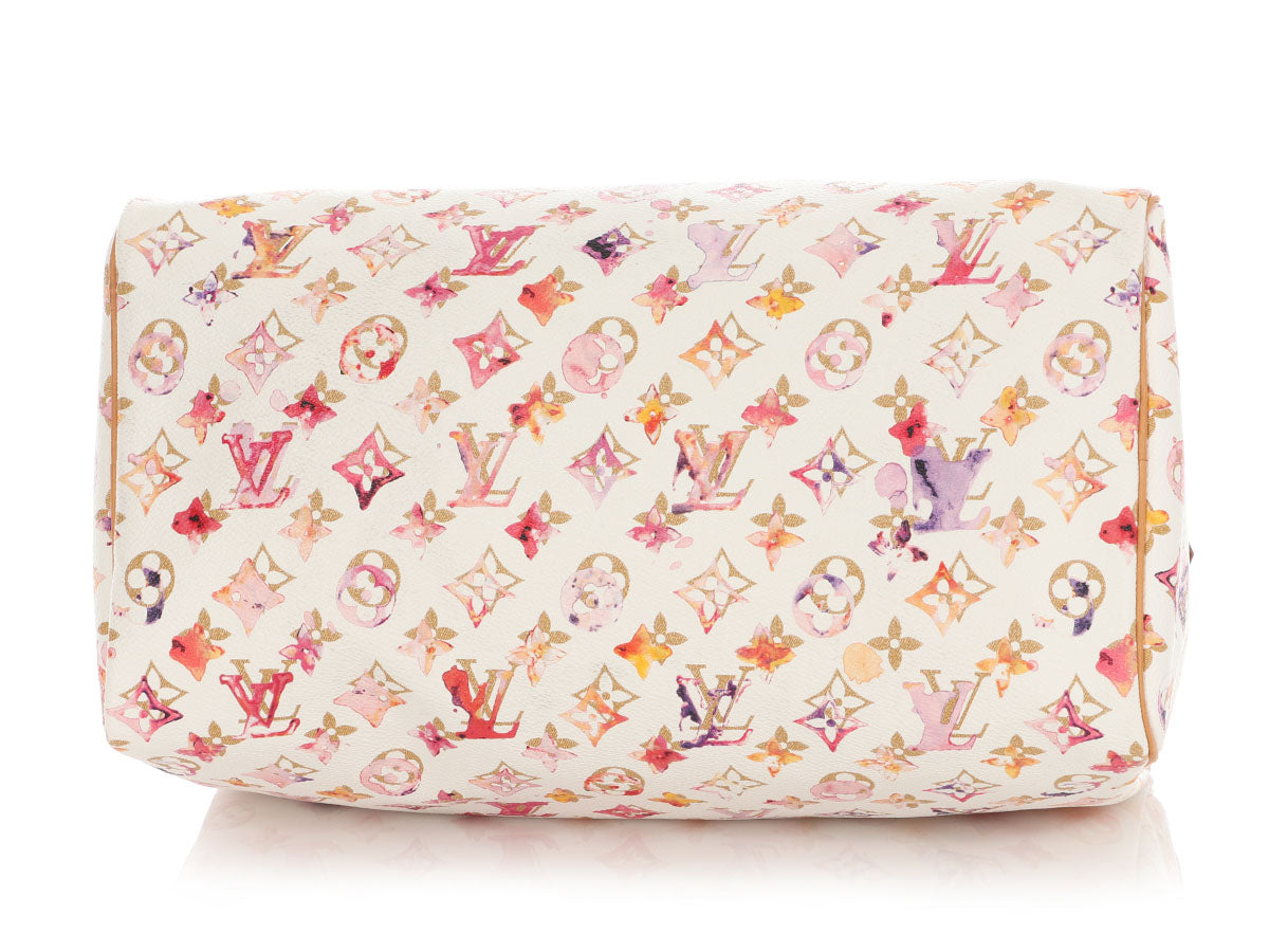 Louis Vuitton White Watercolor Aquarelle Speedy 35
