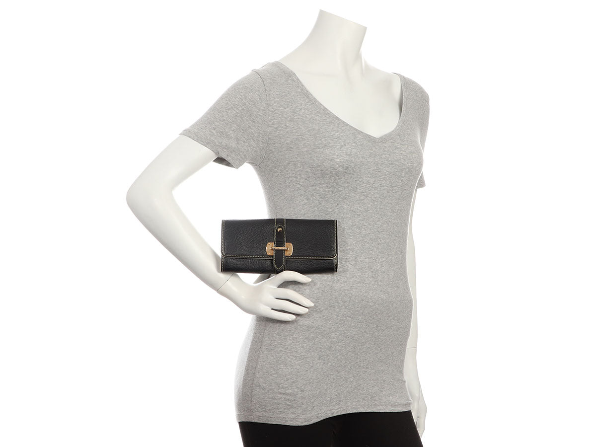 Louis Vuitton Black Suhali Le Favori Wallet