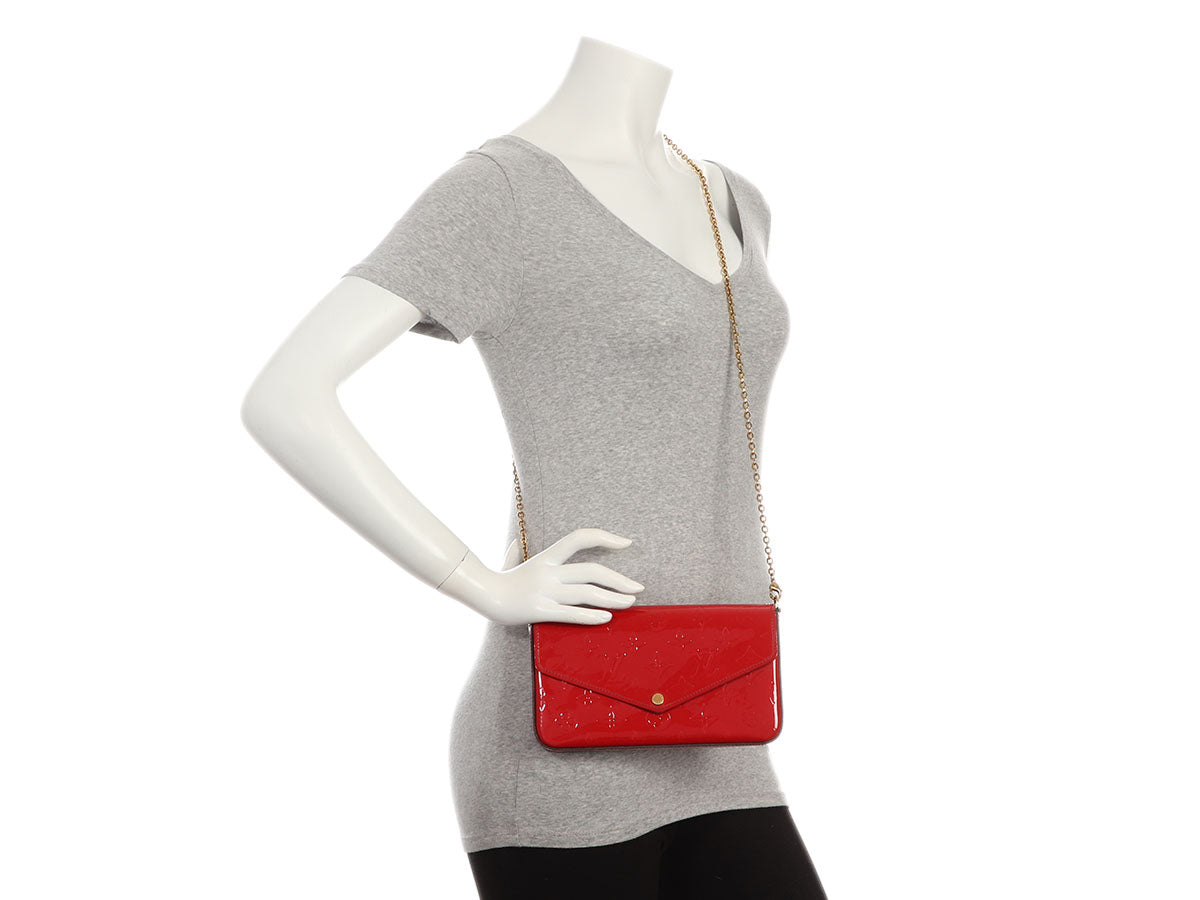 Louis Vuitton Red Vernis FÃ©licie Pochette