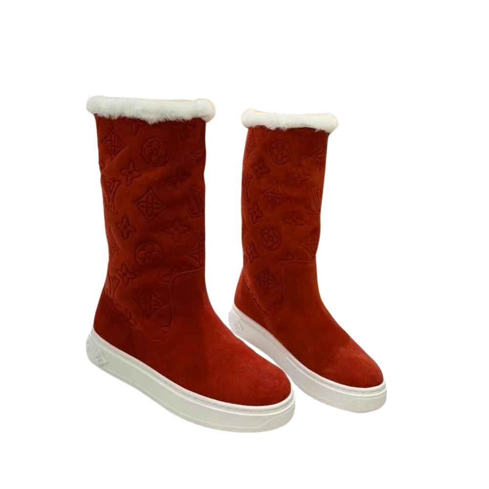 LV SUEDE GLMNOGRAM BOOTS RED