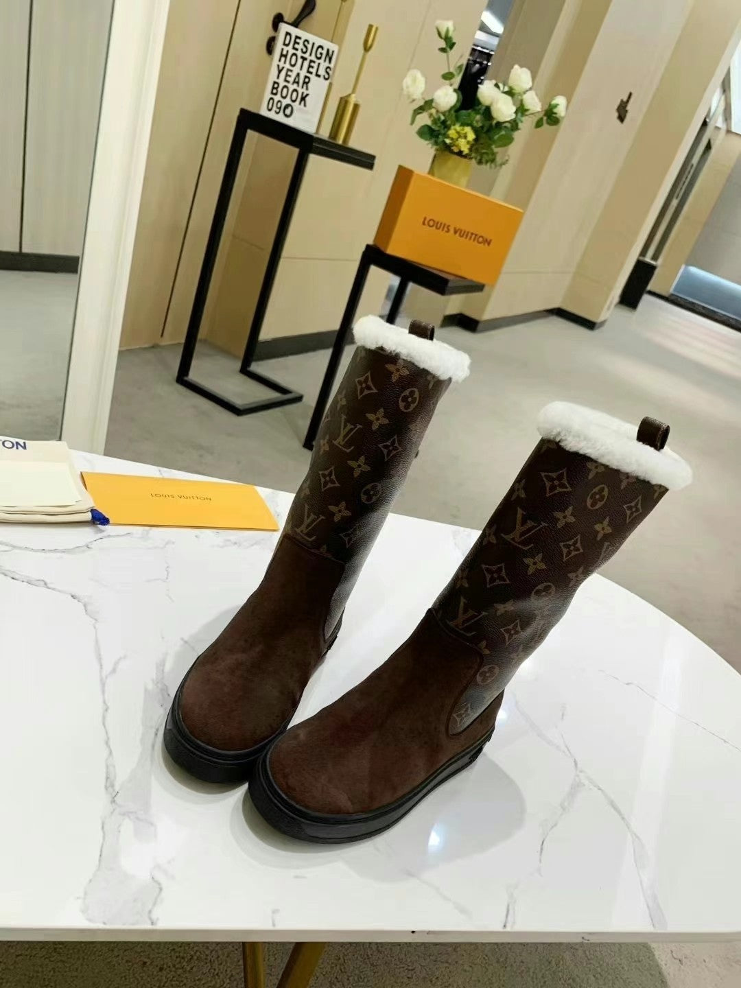 LV SUEDE GLMNOGRAM BOOTS BROWN