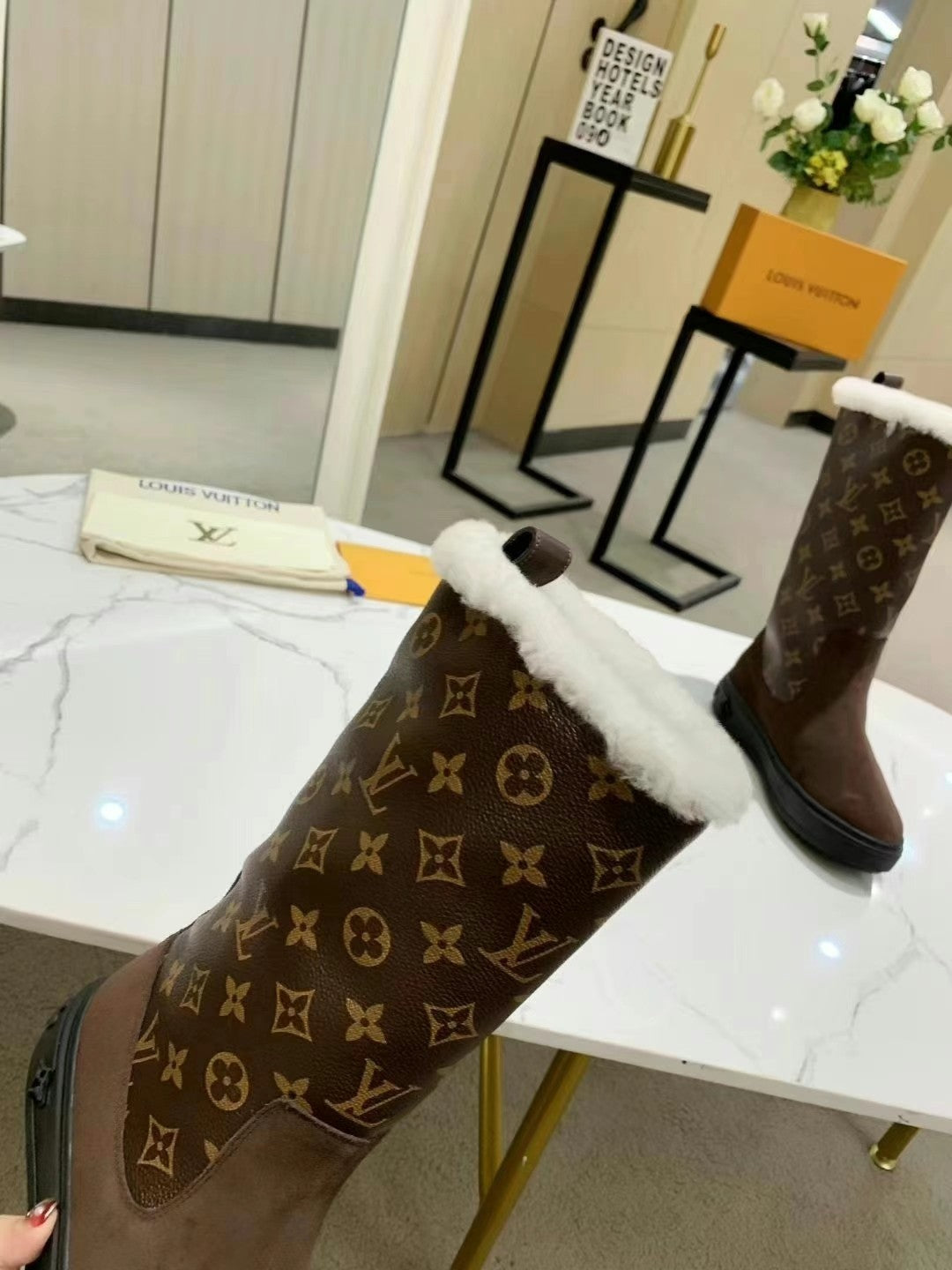 LV SUEDE GLMNOGRAM BOOTS BROWN