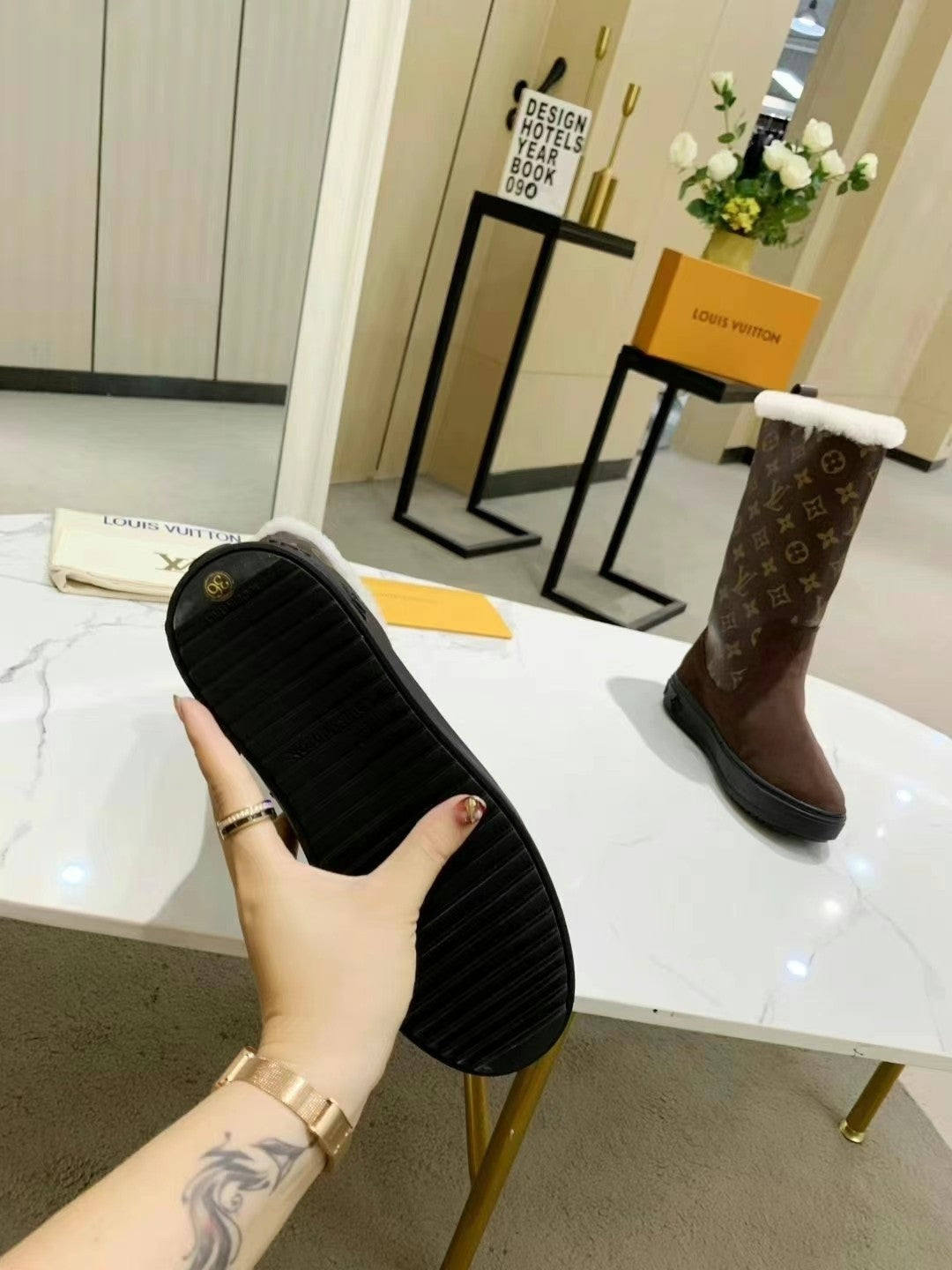 LV SUEDE GLMNOGRAM BOOTS BROWN