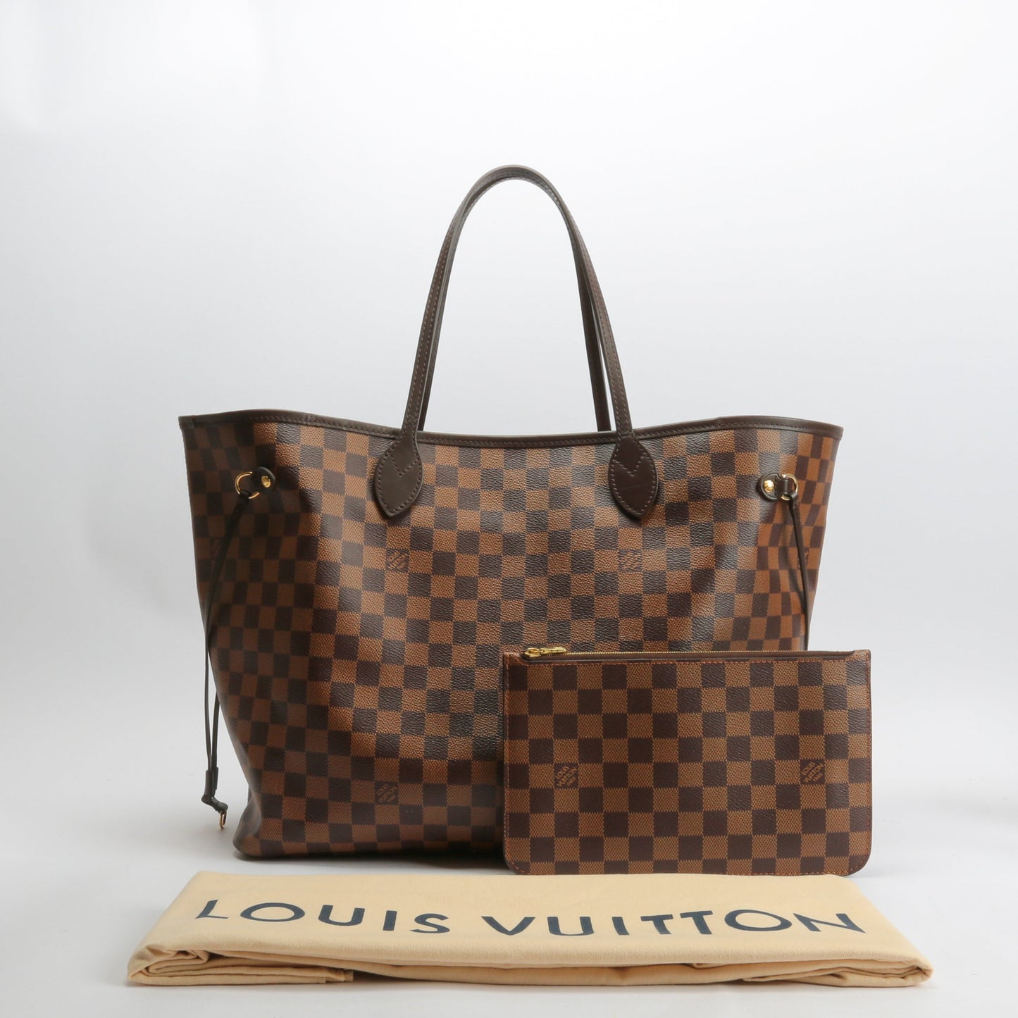 LOUIS VUITTON Neverfull GM Damier Ebene w/Pouch
