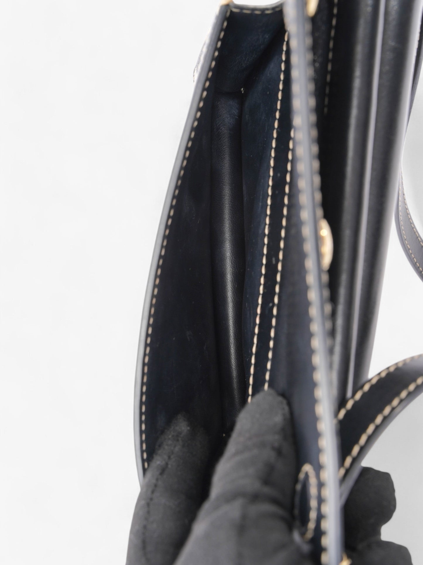 Burberry Horseferry Print Title Bag Beige / Black Canvas Mini