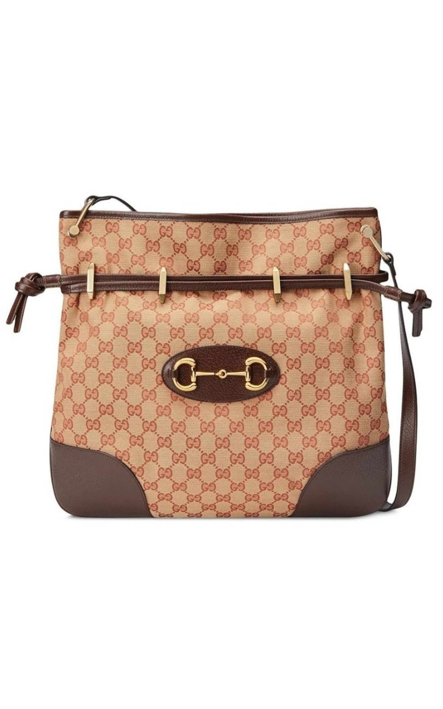 Leather and GG Supreme Fabric Shoulder Bag